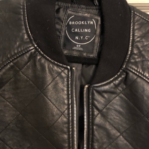 Faux Leather Bomber Jacket - Picture 2 of 2
